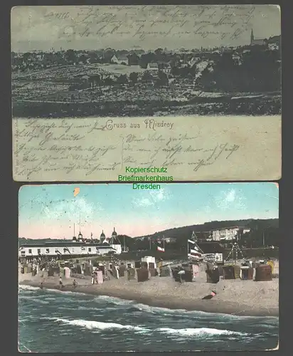 146084 2 AK Miedzyzdroje Misdroy Stand 1914 Hinterland mit Kirche 1900