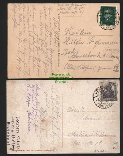 145332 2 AK Rölligmühle Sächs. Schweiz Krippengrund 1919 1929