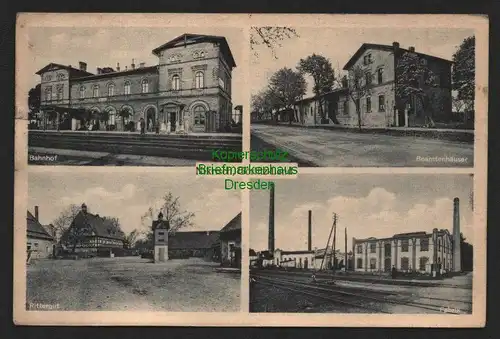 145303 AK Nikrisch Görlitz Land Bahnhof Rittergut Fabrik Beamtenhäuser 1941
