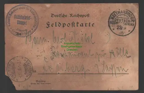 144985 AK Keetmanshoop 1905 Feldpostkarte Soldatenbriefstempel