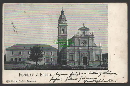 144994 AK Semic Semitsch 1901 nach Gröditz Brezice Kirche Brezij Slowenien 1901