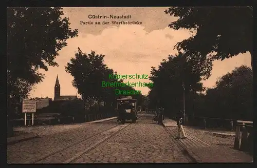 145122 AK Cüstrin Neustadt Kostrzyn nad Odra Küstrin an der Warthebrücke 1914