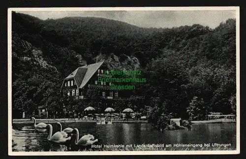 143429 AK Hotel Heimkehle am Höhleneingang bei Uftrungen um 1935