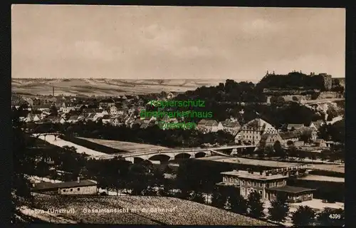 143435 AK Nebra Unstrut um 1925 Fotokarte Gesamtansicht mit Bahnhof