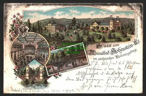 143349 AK Litho Mineralbad Hohenstein-Ernstthal 1901 im sächs. Niedererzgebirge