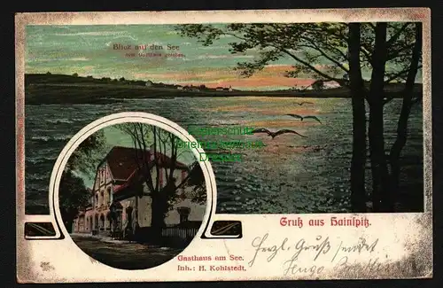 143414 AK Hainspitz bei Eisenberg Thüringen 1910 Gasthaus am See