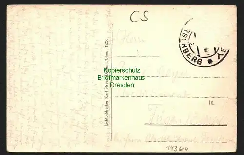 143614 AK Heidemühl bei Hirschberg Böhmen 1925