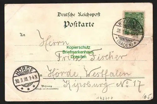 143706 AK Heiligenberg Baden 1898 Schloss Gasthof Winter