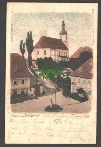 142054 AK Reichenau Evangel. Kirche Lauban 1901