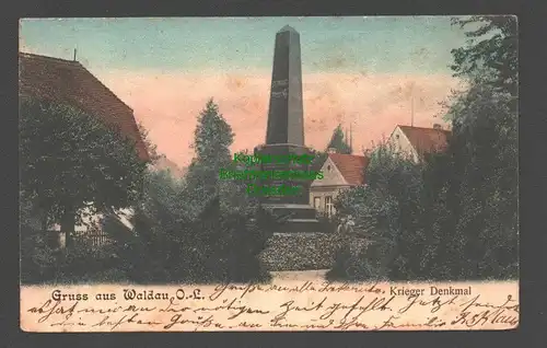 142059 AK Waldau Oberlausitz 1906 Kr. Bunzlau Kriegerdenkmal