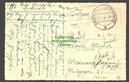 142134 AK Glucholazy Bad Ziegenhals Oberschlesien 1942 Haus in d. Sonne Feldpost