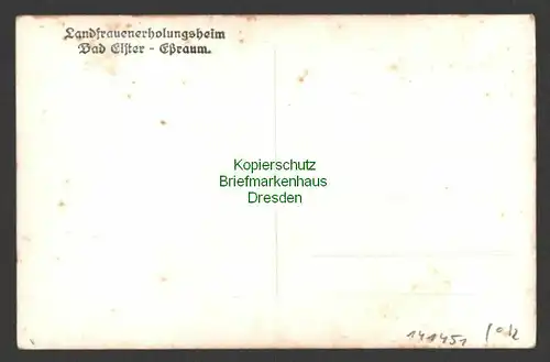 141451 AK Bad Elster Fotokarte Landfrauenerholungsheim Speisesaal um 1935
