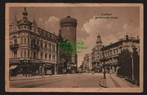 139879 AK Cottbus Spremberger Straße Feldpost 1918 Rotes Kreuz Soldatenheim