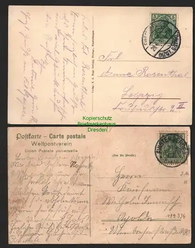 139934 2 AK Finsterbergen Thür. Wald Blick vom Oelberg 1916 Neues Haus 1907