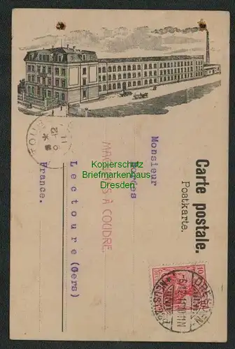 139553 Postkarte Dresden Neustadt N22 1911 Fabrikansicht Wekade Co