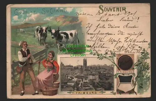 139968 AK Fribourg Moselle Frankreich Souvenir Chocolat Suchard 1901