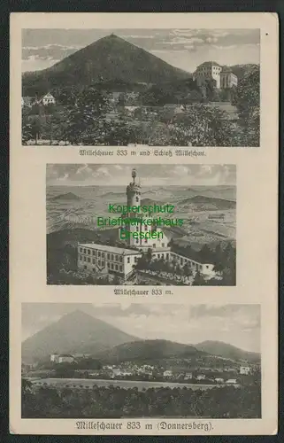 139423 AK Milleschauer Donnersberg Schloss Milleschau Milesovka 1929