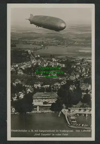 139456 AK Friedrichshafen Kurgartenhotel Luftschiff Graf Zeppelin Fotokarte 1932