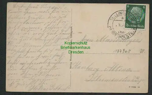 137908 AK Tellingstedt Kreis Dithmarschen Schleswig-Holstein 1924 Dorfstraße