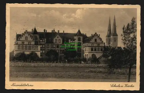 138029 AK Neuendettelsau 1936 Schule und Kirche