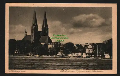 138027 AK Neuruppin Kirche vom Ruppiner See aus Ruppiner Schweiz
