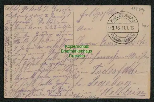 137676 AK Panevezys  Ponewiesch Poniewiez Straße am Markt 1916 Feldpost