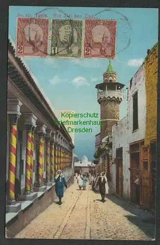 137619 AK Tunis Rue Sidi ben Ziad 1911 nach Radeberg