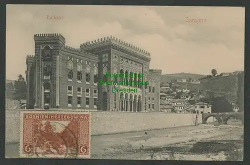 137618 AK Sarajevo Sarajewo Rathaus 1908