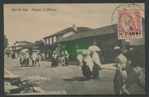 137613 AK Albanien Rue de Rus Scutari d´Albanie Straßenansicht Shkodra 1914