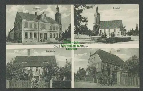 137225 AK Heyda bei Riesa 1932 Gasthof Kirche Bäckerei Post