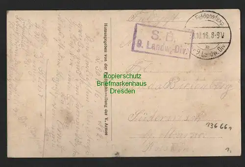 136661 AK Argonnenbahn Eingang Kleinbahnhof Senur Feldpost 1916