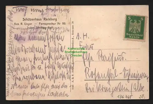 136765 AK Radeburg Schützenhaus Concert- und Ball Saal um 1910
