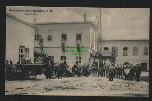 136782 AK Bad Salzuflen Hoffmanns Stärkefabriken A. G. Feuerwehr Spritzenwagen