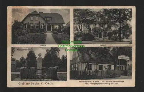 136640 AK Sercha Kr. Görlitz 1922 Zarka nad Nysa Schule Schloß Gastwirtschaft