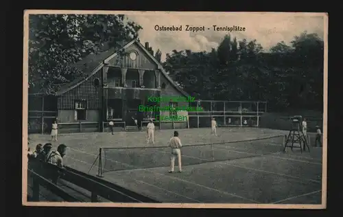 136062 AK Zoppot Sopot ostseebad Tennisplätze um 1925