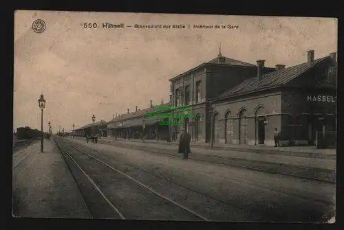 136210 AK Hasselt Belgien 1917 Bahnhof Gleisseite Binnenzicht der Statie la Gare