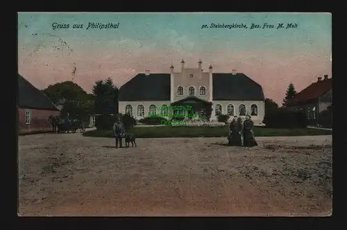 136357 AK Philipsthal 1913 pr. Steinbergkirche Schleswig Bes. Frau M. Molt