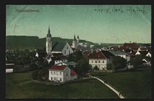 134721 AK Fürstenfeldbruck Panorama Kirche 1908