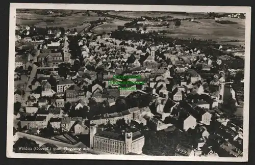 134945 AK Weiden in der Oberpfalz vom Flugzeug aus Fotokarte Luftbild um 1935