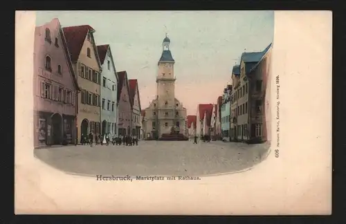 134761 AK Hersbruck Marktplatz Rathaus um 1900