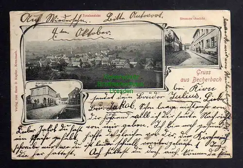 126072 AK Becherbach bei Bad Kreuznach Rheinland-Pfalz 1902 Bürgermeister Amt