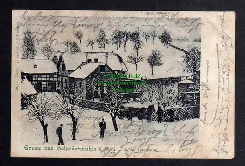 125951 AK Wald bei Solingen Gruss aus Scheidermühle um 1900 Winterbild Schnee