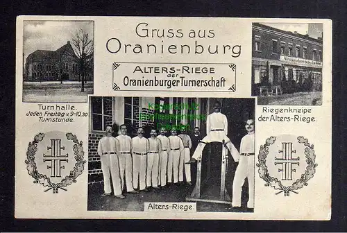 125910 AK Oranienburg 1911 Turnhalle Turnverein Riegenkneipe Gaststätte