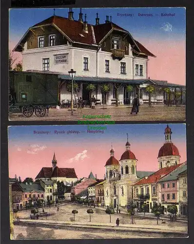 126004 AK Bereschany Brzezany Bahnhof 1918 HAUPTRING Rynek glowny