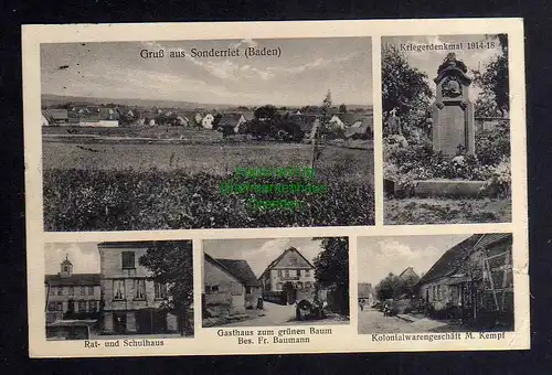 126129 AK Sonderriet Wertheim 1930 Gasthaus zum grünen Baum Rathaus Schule