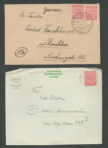 B6816 SBZ Provinz Sachsen Brief Mücheln Geiseltal 1946 + Briefvorderseite