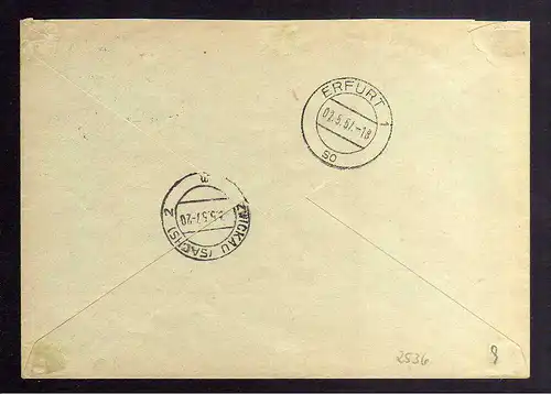 B2536 Brief DDR ZKD 11 9000 1957 Rat der Stadt Erfurt n. Rat des Kreises Zwickau
