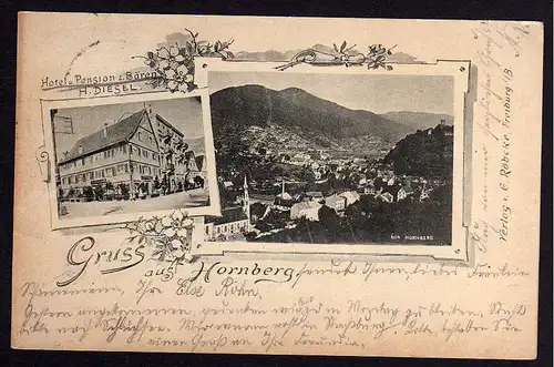 70007 AK Hornberg Hotel Pension . Bären 1899