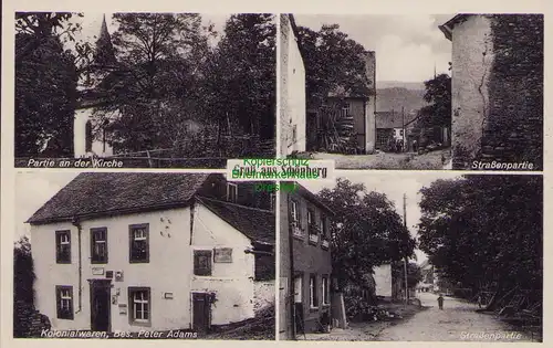 155639 AK Schönberg über Remagen Mosel 1939 Kirche Kolonialwaren Straßenpartie