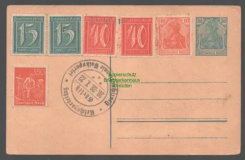 155535 Ganzsache Reichsparteitag Deutschnationale Volkspartei Görlitz 1922